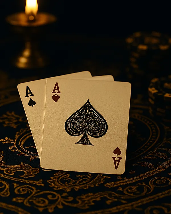 Indian Teen Patti three aces and gold chips tile on cricket betting ID